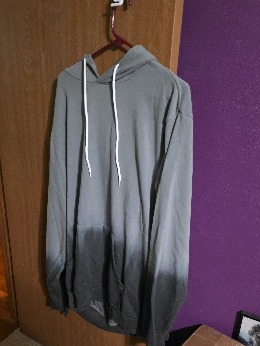 Womens Ombre Gray Hooded Sweatshirt - Casual Pullover Hoodie